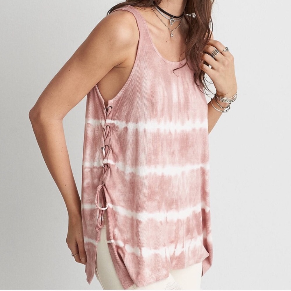 AEO Soft & Sexy Braided Ribbed Tie Dye Tank